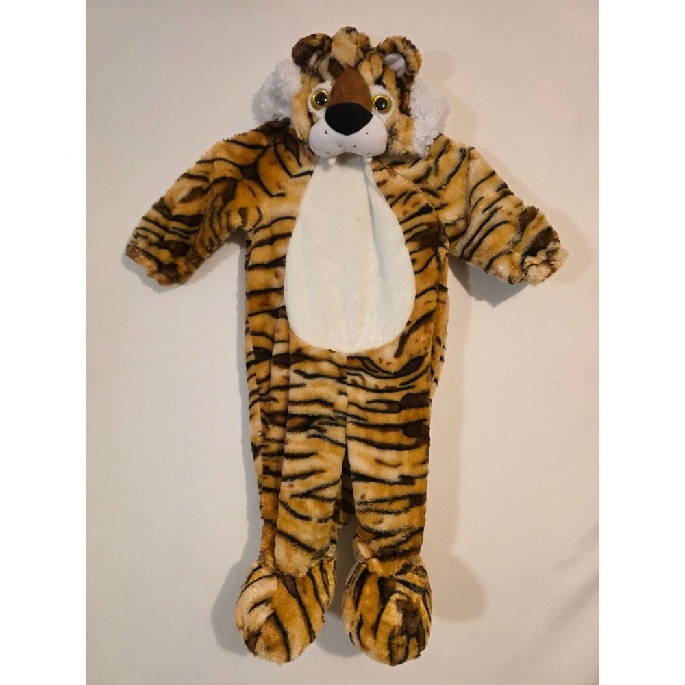 Toms Toy International Tiger Costume Jumpsuit Toddler 12-18M Orange Black Plush